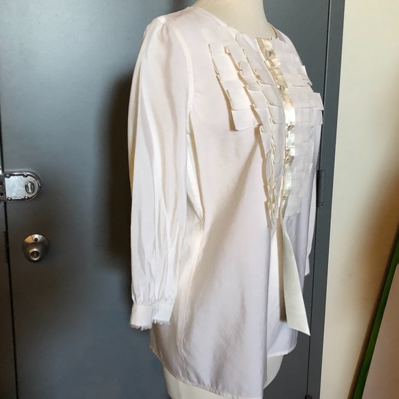 Marc by Marc Jacobs White Long Sleeve Silk Top